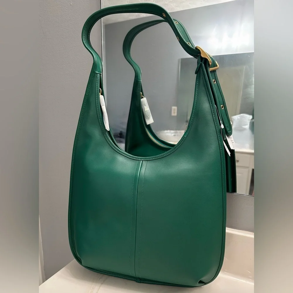 NWT Coach Ergo Shoulder Bag 33 in Green Glovetanned Leather - Picture 3 of 13
